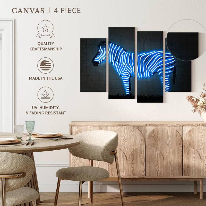 Brampt Glowing Zebra, 48" H x 75" W