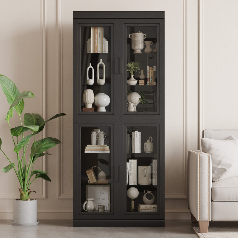 Vaisselier en bois et verre, Noir