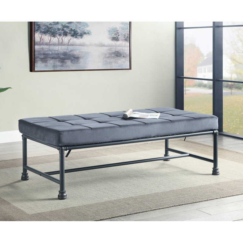 Banc rembourré gris Brantley