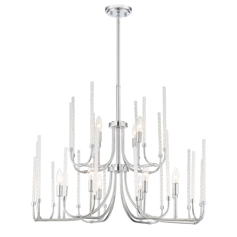 Lustre à plusieurs niveaux de style bougie 12 lumières Shellson