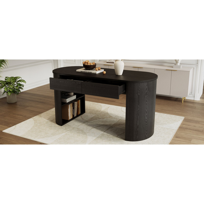 Bureau de rangement avec rangement, Noir