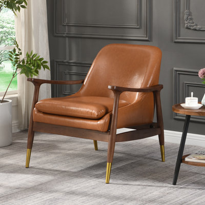 Chaise d'appoint en similicuir avec assise rembourrée