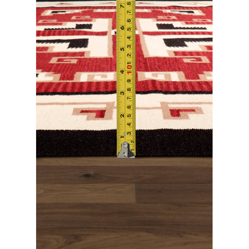 Tapis oriental rouge en coton / laine noué à la main 9 pi 1 po x 11 pi 11 po Otha