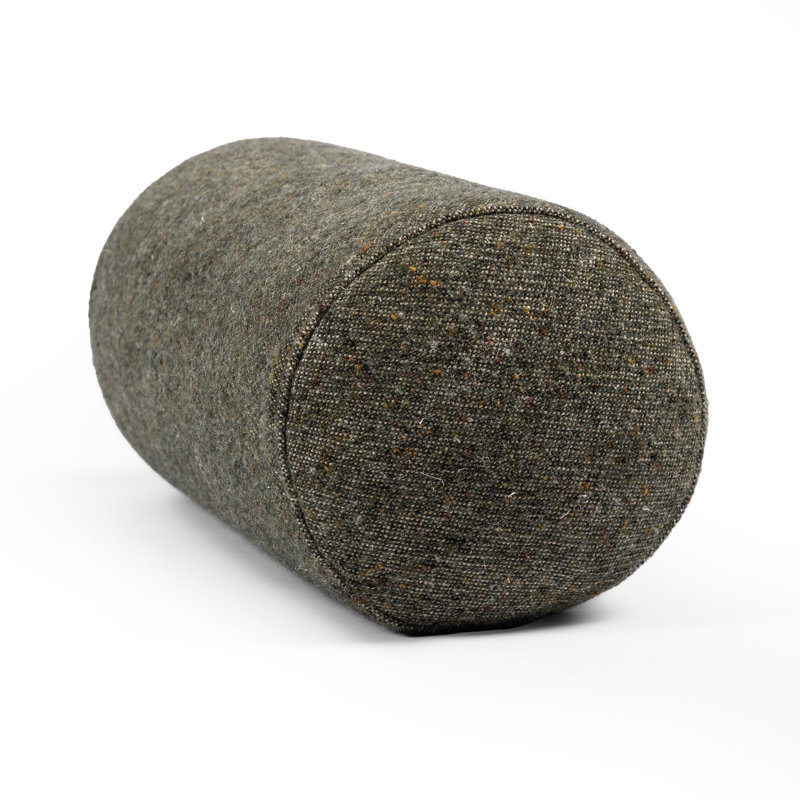 Stonewash Linen Bolster Pillow-Hasselt Ebony-20"x8", Hasselt Olive Green