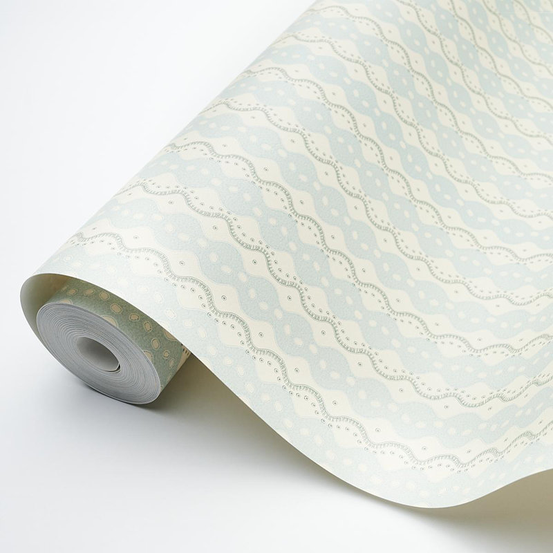 Papier peint Schumacher x Neisha Crosland Centipede, Bleu glacé