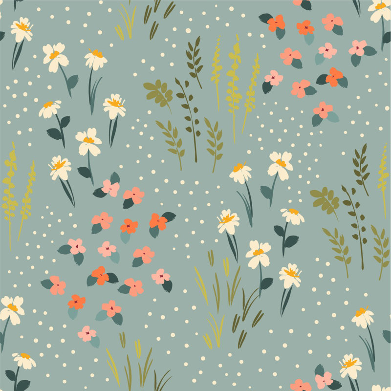 Chamomile Wallpaper Floral Tile