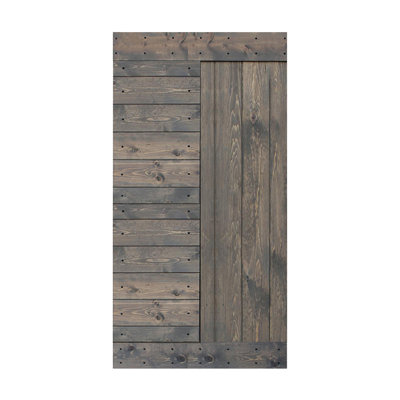L Series Panelled Wood Painted Barn Door without Installation Hardware Kit