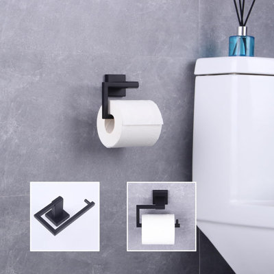 Brushed SUS304 Stainless Steel Bathroom Hardware Set - 2-Piece Shower Accessories With Toilet Paper Holder And Towel Ring, Contemporary Style
