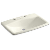 Man's Lav Metal Rectangular Drop-In Bathroom Sink with Overflow