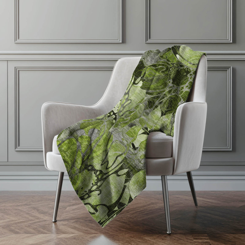 Jeté en sherpa floral Addison, Fern