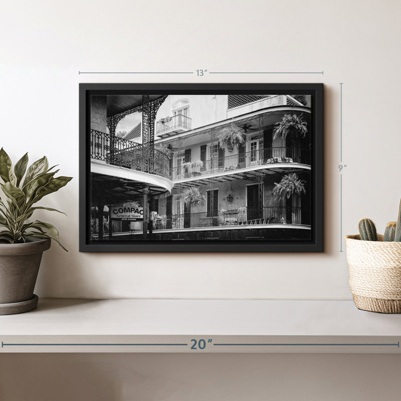 «Black NOLA - Bourbon balcon façades», H 9 po x l 13 po