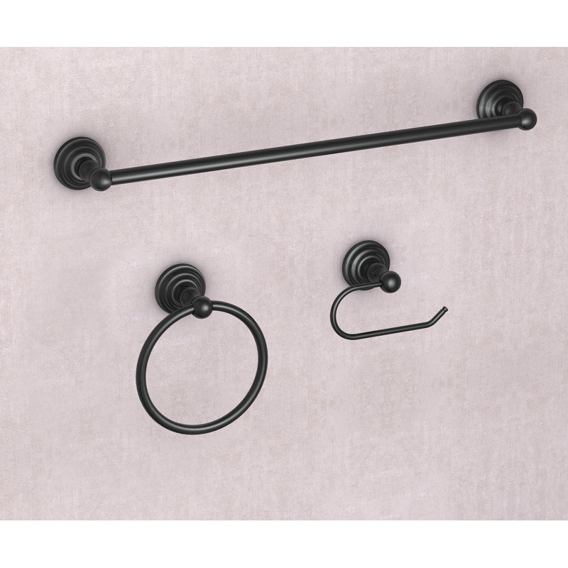 Ensemble de quincaillerie de salle de bain 3 pièces, Noir mat