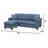 Sectional Sofa, Glossy Polyfiber Tufted Cushion Couch Sectional Sofa Chaise Living Room Furniture Reversible Sectionals Chaise