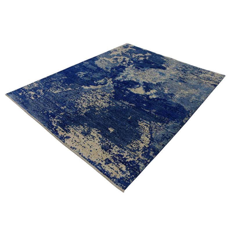 Hand Knotted Wool Area Rug in Multi