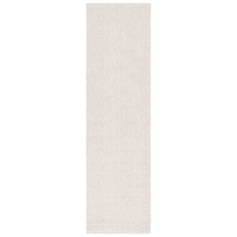 Tiza Solid Color Machine Woven Polyester/Polypropylene Indoor/Outdoor Area Rug in Ivory, Runner 2'2" x 6'7"