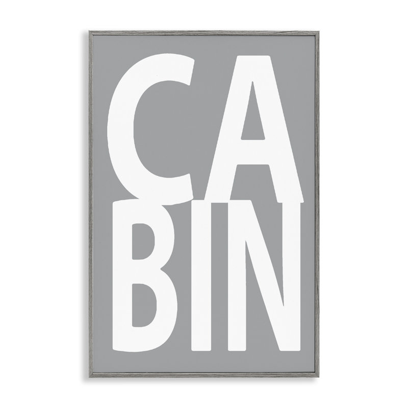 «Cabin Word» sur giclée sur toile grise par Jamie MacDowell, Estampe numérique Farmhouse, H 18 po x l 12 po