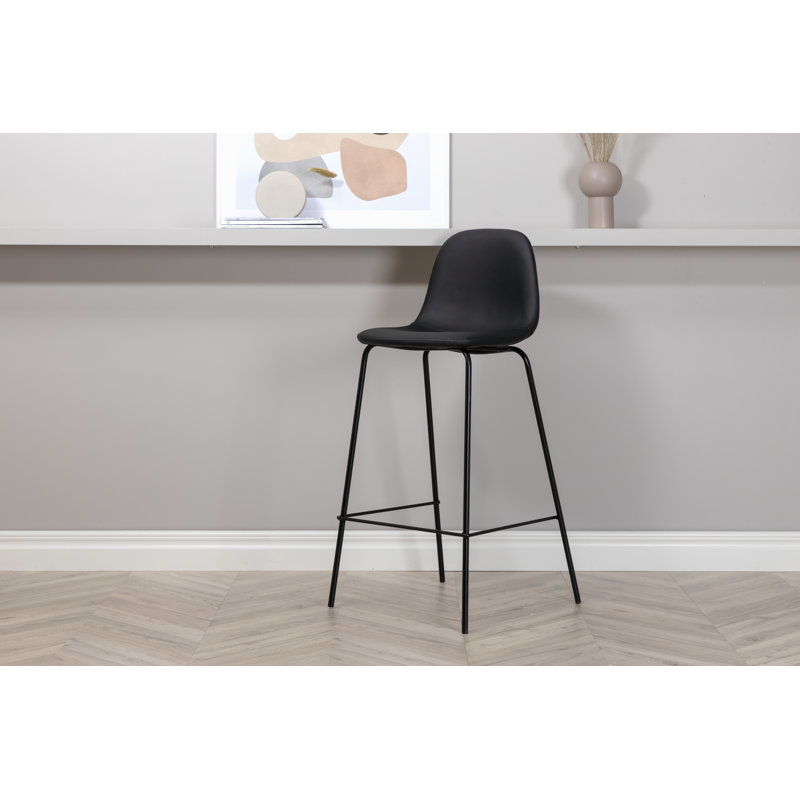 Santos Upholstered Counter Stool, Black