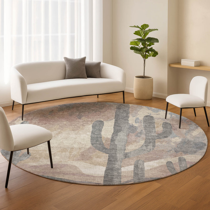 Tapis botanique intérieur / extérieur lavable à la machine Braegger ACN2337, Rond 8 pi