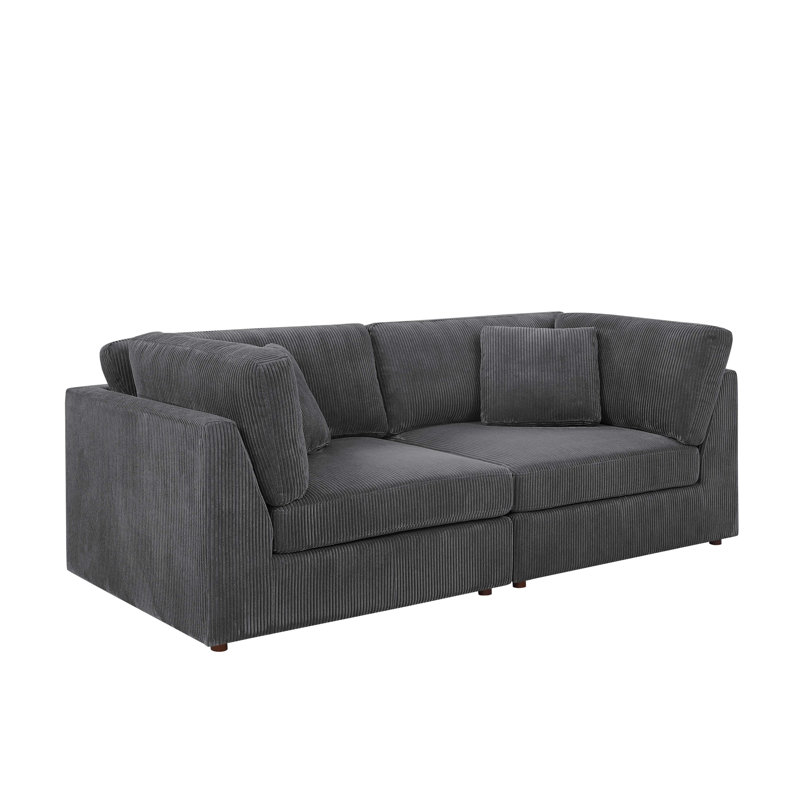 Naamana 90" Upholstered Sofa, Dark Gray