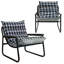Ensemble de 2 chaises d'appoint modernes et modernes avec fourrure de lapin moelleuse et tissu Oxford-1086379916