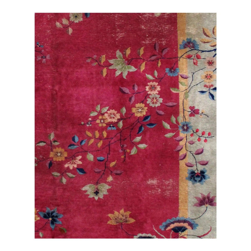 Floral Area Rug in Flush Mahogany