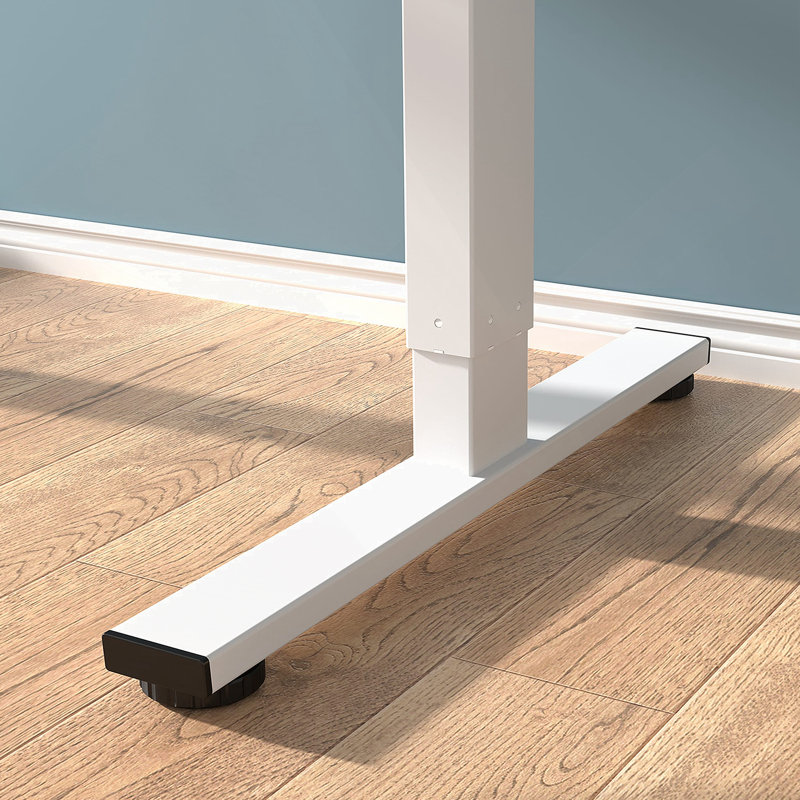 Electric Standing Desk Whole Piece Adjustable Height Desk Home Office Computer Workstation Sit Stand up Desk, Natural/White