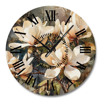 Horloge murale crème et magnolia