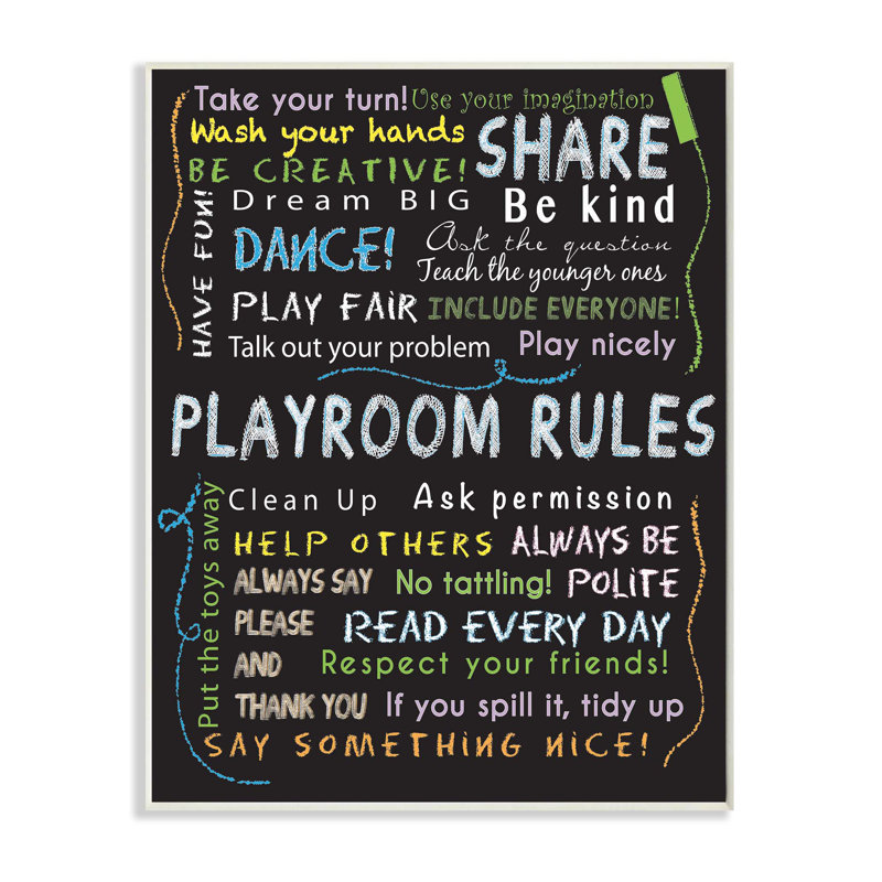 « salle jeux rules », art mural encadré