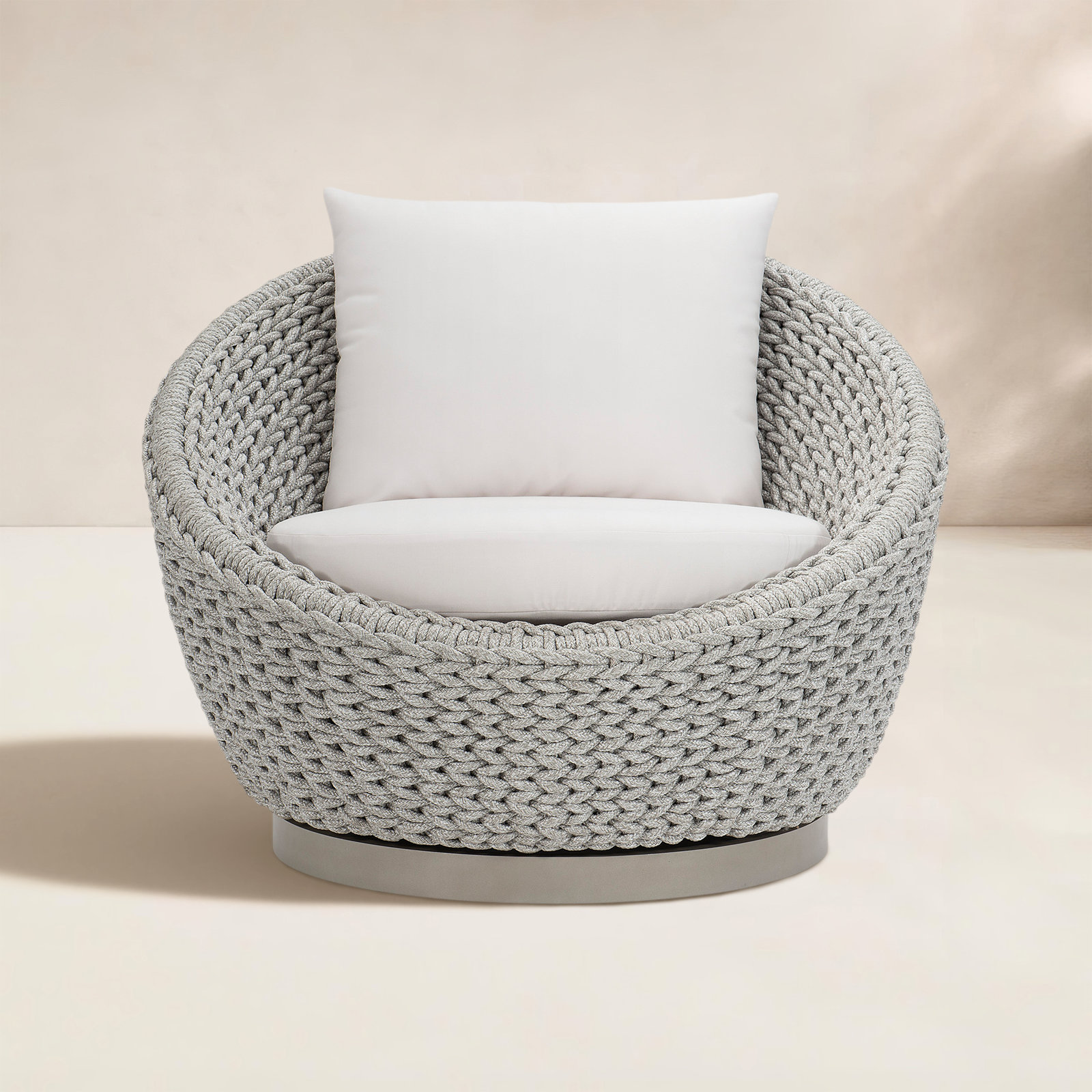 Savaii Sunbrella® Swivel Patio Lounge Chair, Light Grey Linen 6032-010
