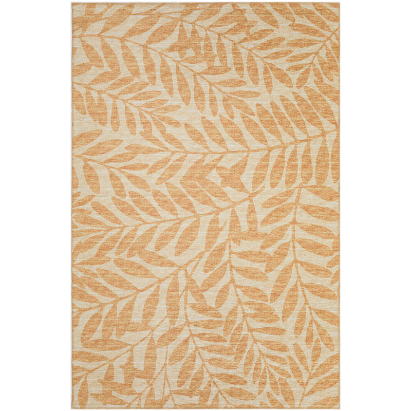 Tapis doré tissé à la machine Eryx, Rectangle 8 pi x 10 pi