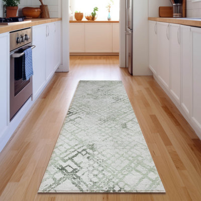 Tapis vert Prisco lavable à la machine de qualité supérieure