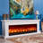 White Solid Wood TV Cabinet Fireplace-117794175