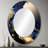 Somesh Abstract Marble Geode Blue I - Liquid Ink Unique Wall Mirror Decor, Blue Large Mirror, Printed Metal Art-594240569-594240568
