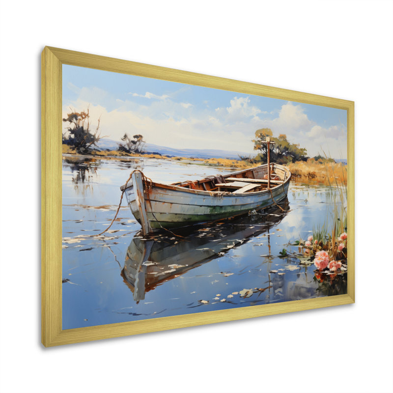 «Danemark Quiet Waters», reproduction sur toile, Encadrement doré, H 30 po x l 40 po x P 1,5 po
