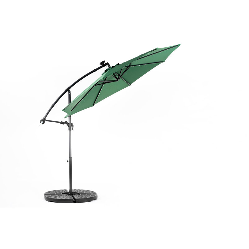 Parasol de patio avec lumières solaires, conduit pratique pour la décoration de jardin -, Vert foncé