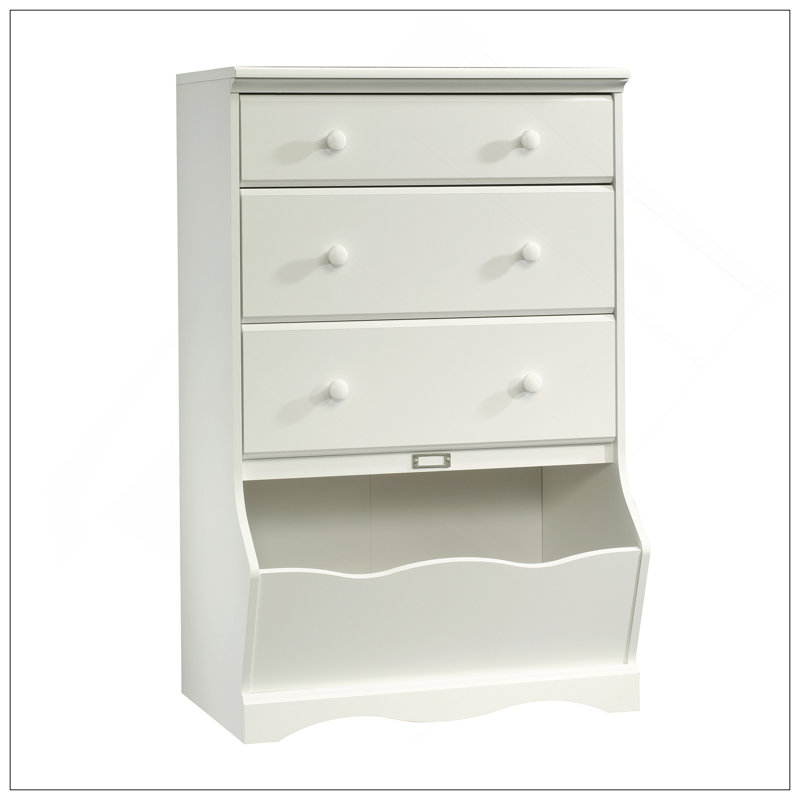 Commode 3 tiroirs, finition blanche