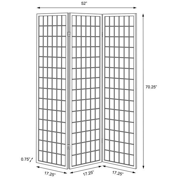 PlywoodPath 3 - Panel Folding Screen For Room Separation, Organic ...