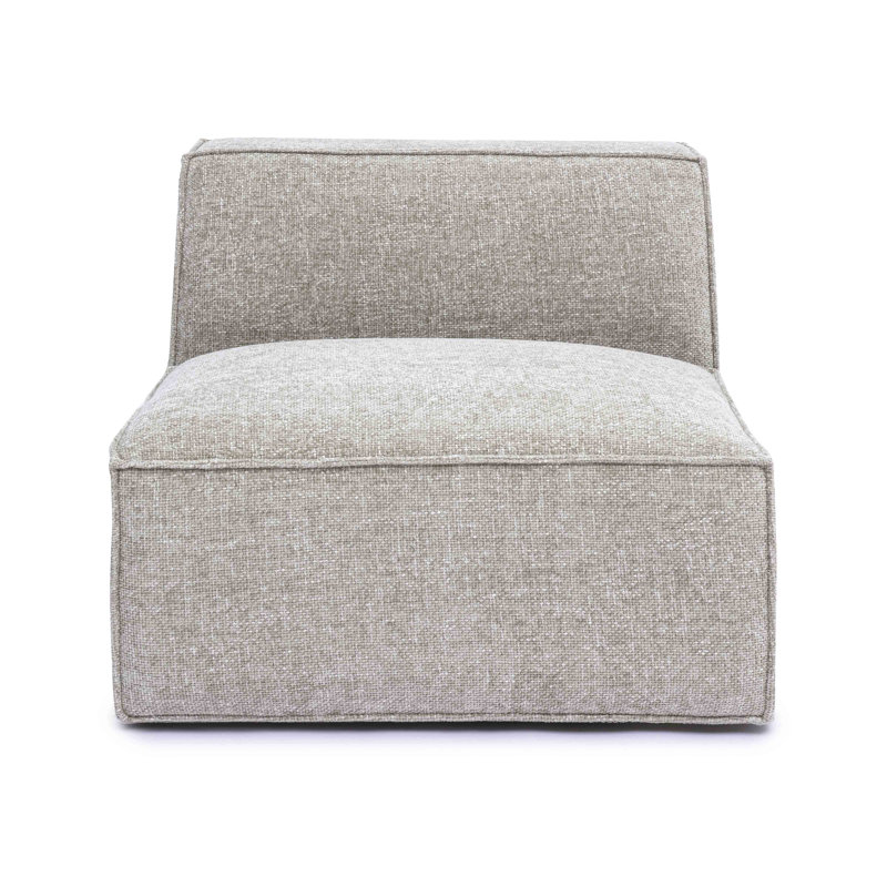 Cherylee Taupe Chenille Basketweave Armless Chair