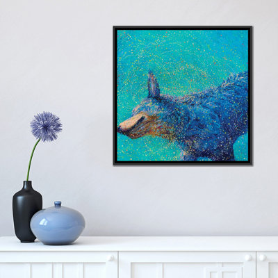 « iris », reproduction de peinture bleue sur toile tendue
