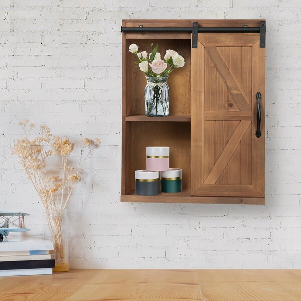 Gracie Oaks Fortescue Solid Wood Wall Bathroom Cabinet & Reviews | Wayfair