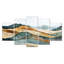 Geometric Desert Wall Art, Southwest Horizon Canvas, Geometric Earth Horizon Set of 5
