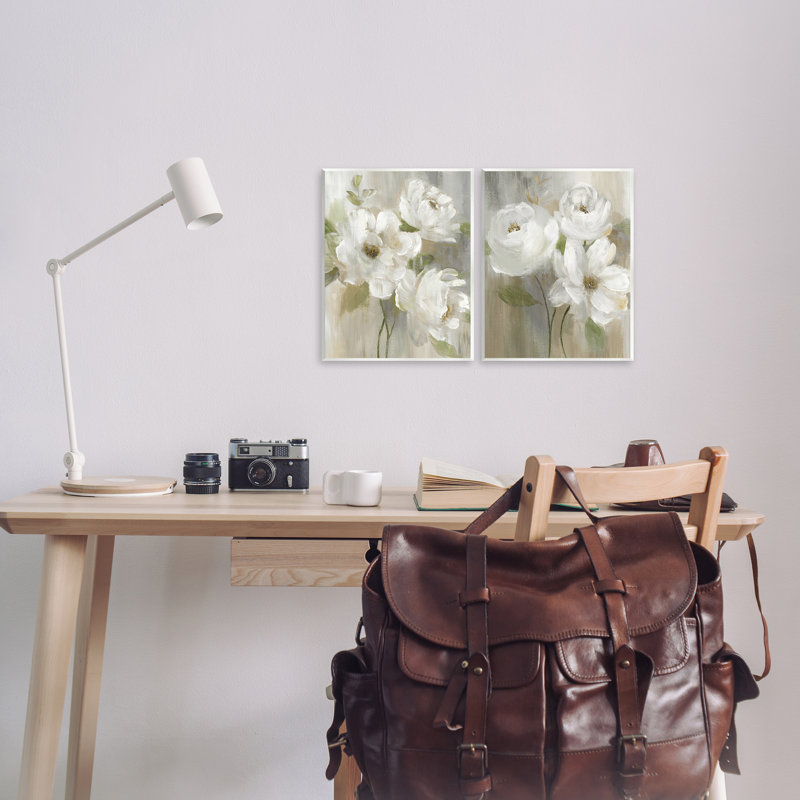 "Vintage Roses & Magnolias", ensemble de 2 plaques murales, design par Nan