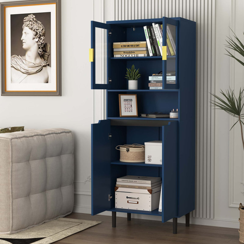 Tall Bathroom Storage Freestanding, Blue