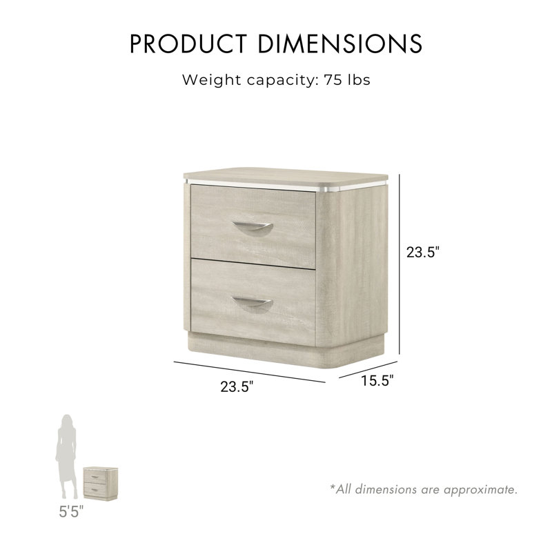Cright 2-Drawer Nightstand