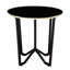 Table basse et tables de bout modernes 3 pièces avec dessus en verre trempé noir, fabrication en métal pour la décoration des pieds du salon