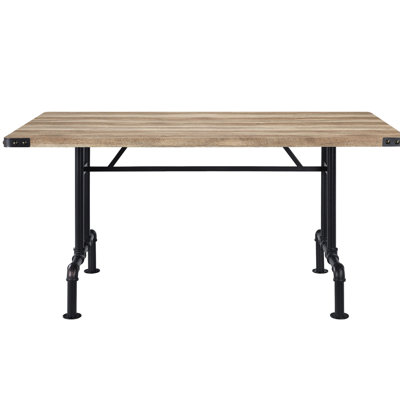 Inspired Rectangular Table With Quality Oak And Metal Dining In Shape
