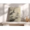 Art mural asiatique, peinture à l'encre de bambou sur toile - Montagnes brumeuses de style japonais, décor zen noir et blanc pour maison minimaliste ou studio de yoga