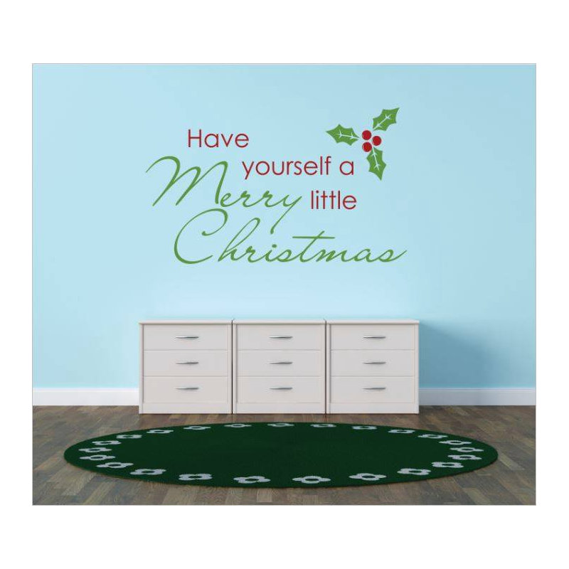 Décalcomanie murale joyeux little christmas, H 22 po x l 30 po x P 0,16 po