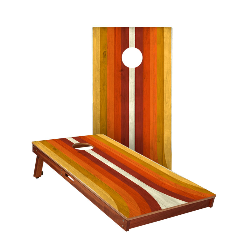 Retro Orange Curved Sig Pro Cornhole Boards