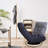 Foldable Reclining Chair For , Navy - 66.37 In. Wide Seat Multifunctional Floor With Linen Filler, 36.45 High Back